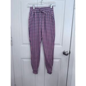 Womens Emma + Elsa pink plaid pants sz 10